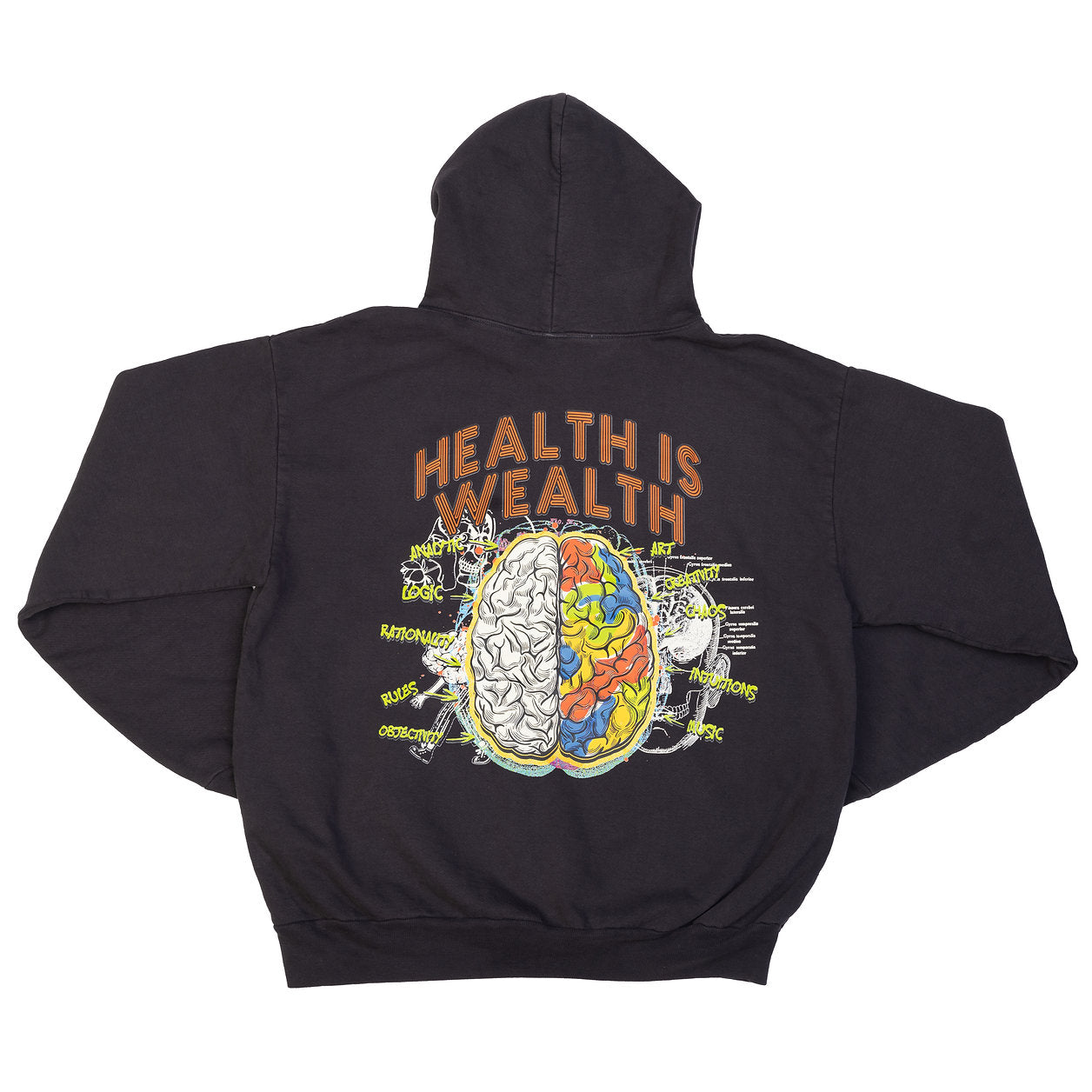 Health Is Wealth Black Hoodie