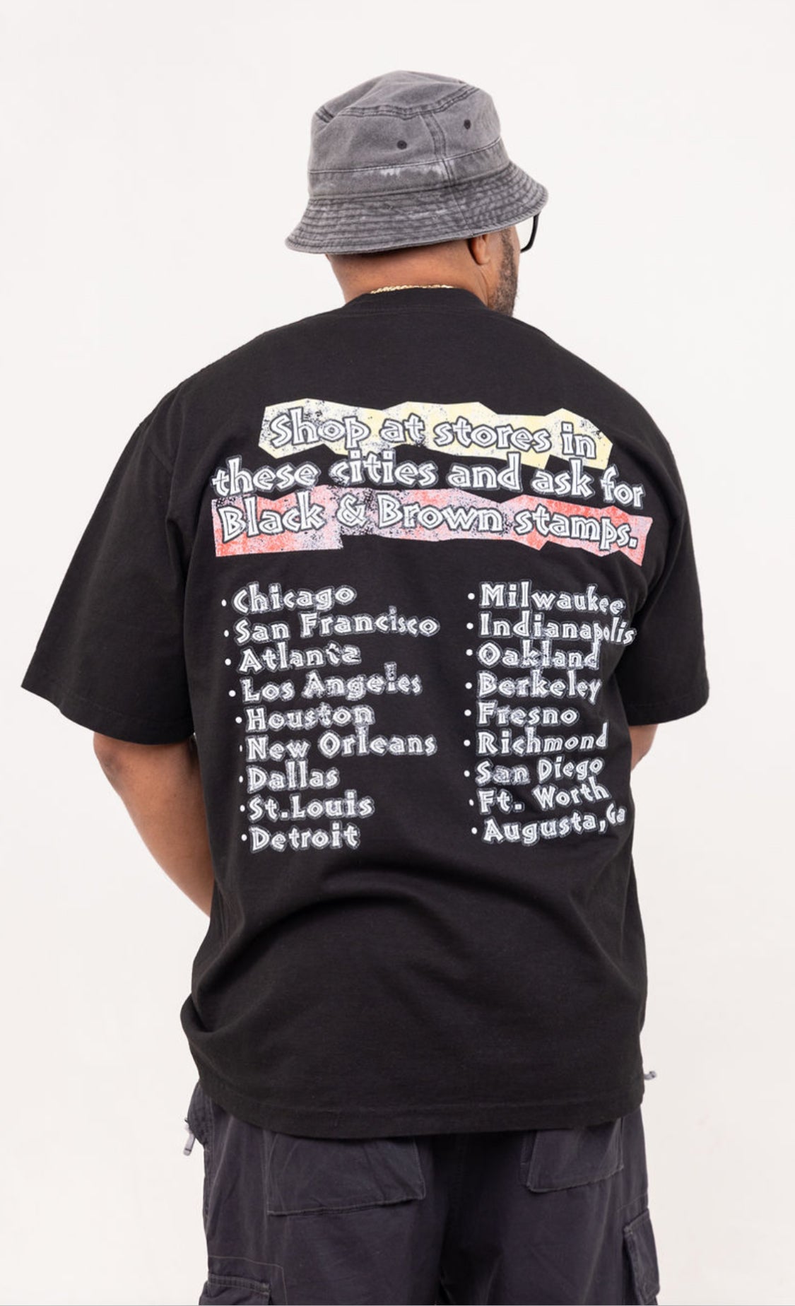 James Brown - Black & Brown Stamps Tee