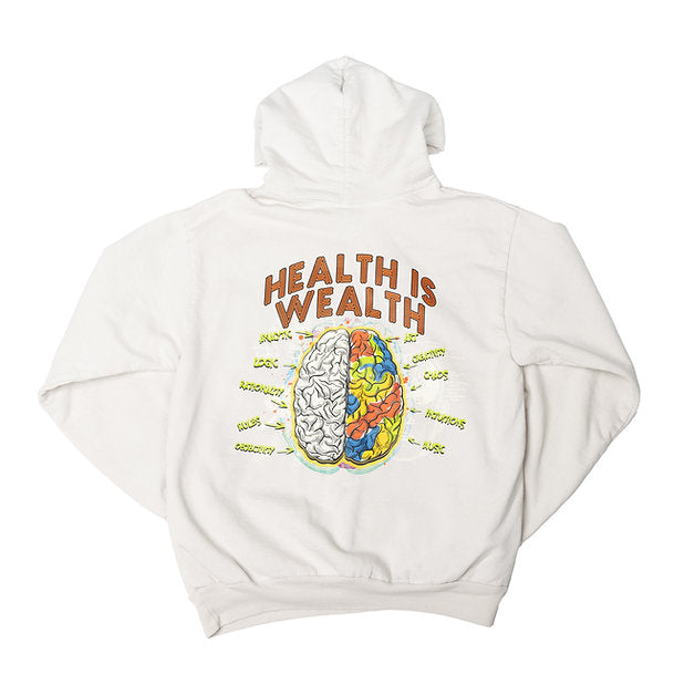 Health Is Wealth Cement Hoodie