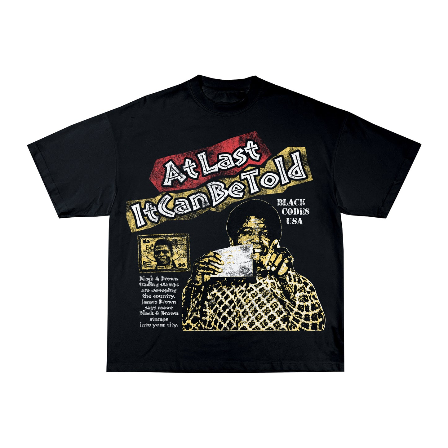 James Brown - Black & Brown Stamps Tee