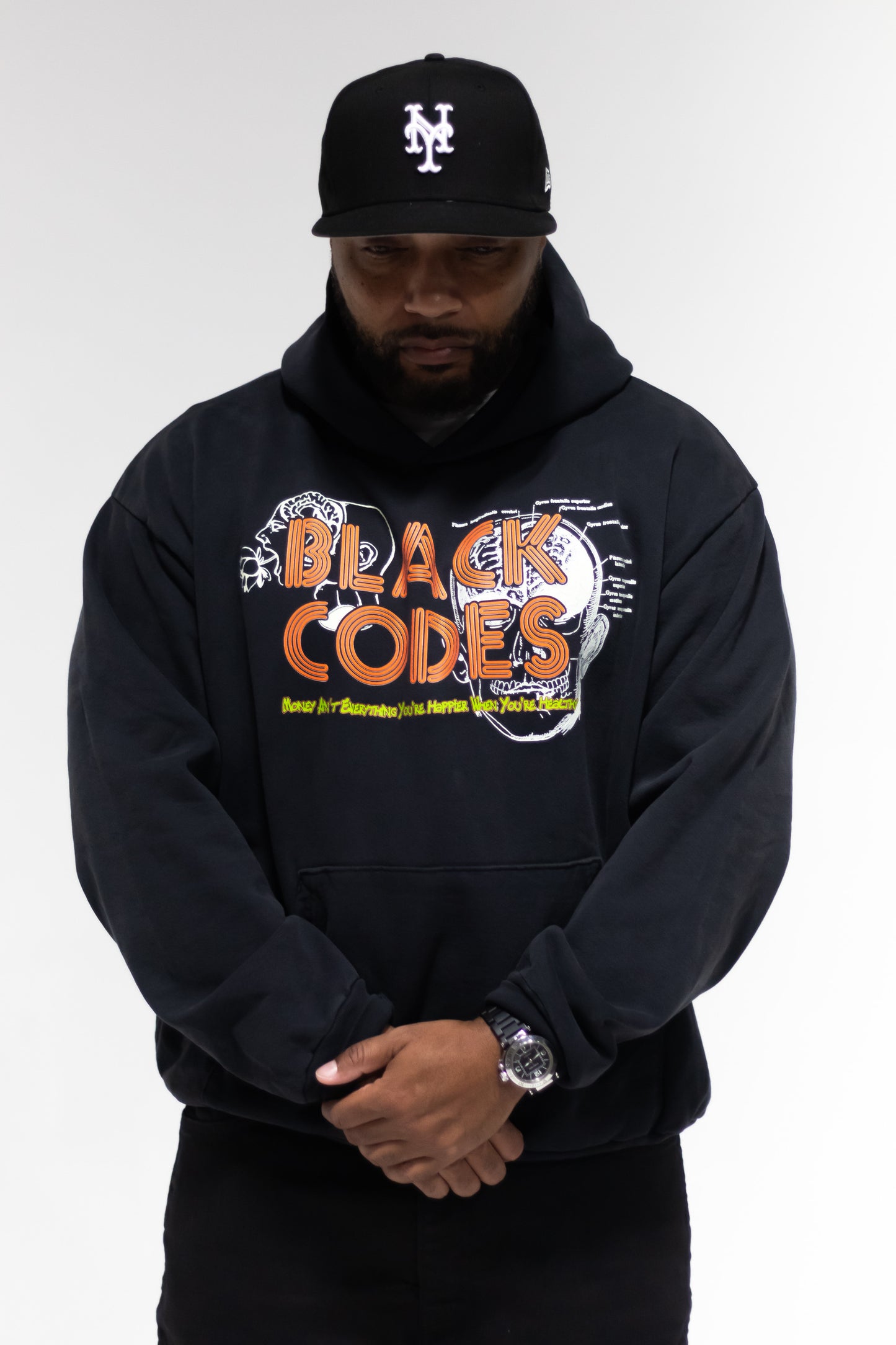 Health Is Wealth Black Hoodie